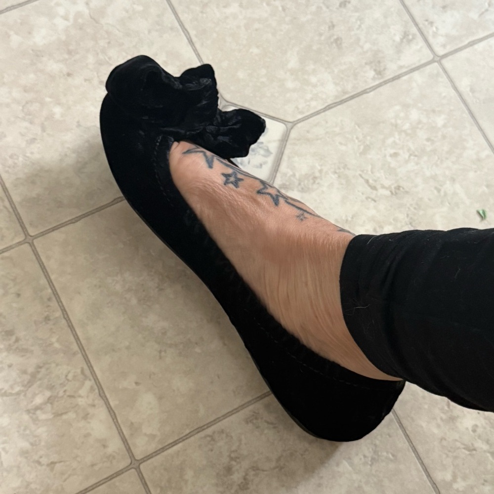 Miu Miu Black Velvet Bow Ballet Flats
